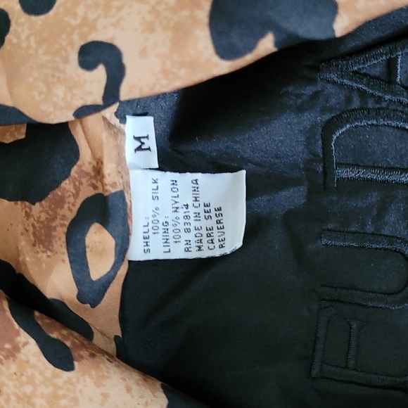 M silk animal print windbreaker casual jacket fuda international - Picture 5 of 5
